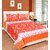 Fame Sheet Cotton Orange Artistic Floral Double Bedsheet