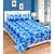 Fame Sheet Cotton Blue Artistic Floral Double Bedsheet