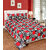Fame Sheet Cotton Red Multicolour Square Pattern Bedsheet