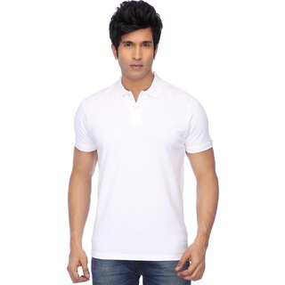 Ketex Men White Polo T-Shirt (Poly Cotton)