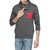 Campus Sutra Charcoal Mens Shawl Neck Sweatshirt with Pocket