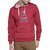 Campus Sutra Maroon Mens Printed Hoodie