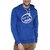 Campus Sutra Royal Blue Mens Printed Hoodie