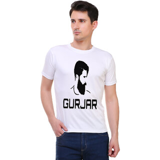 Marc Rose Mens White Round Neck Gurjar Printed T Shirt