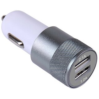 12V 2.1A 1.0A Aluminium 2-port USB Universal Car Charger Adapter