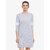 Women'S Grey Solid Round Neck 3/4 Sleeve Panelled Shift Dress