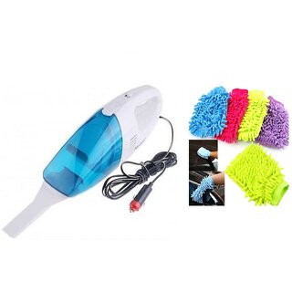 Snatch4deals combo of highpower car vacuum cleaner and microfibre cloth 2 units.