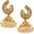 Meia Gold Plated Brown Alloy Kan Chain Jhumkis For Women