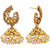 Meia Gold Plated Brown Alloy Kan Chain Jhumkis For Women