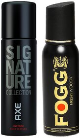 Axe Signature And Fogg Fresh Black Collection Deo Deodorants Body Spray For Men - Pack of 2 Pcs