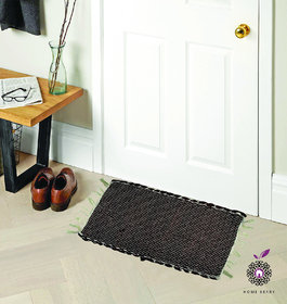 Home Berry Brown Cotton Door Mats Set Of 1 (12 x 18 Inc