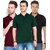 Ketex Men Multicolor Half Sleeve Polo Collar Pack of 3 Tshirt