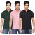 Ketex Men Multicolor Half Sleeve Polo Collar T-shirt (Pack of 3)