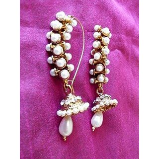                       Damru pearl jhumki earring                                              