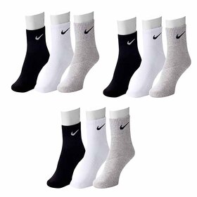 Branded Multicolour Cotton Ankle Length Socks - Pack of 9