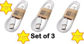 ECBC Pack of 3 Micro USB Cable for Charging - White