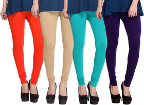 Hothy Skin Fit Leggings-(Purple,Light Green,Tan,Orange)