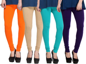 Hothy Skin Fit Leggings-(Purple,Light Green,Tan,Light Orange)