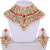 Lucky Jewellery Red Semi Bridal Dulhan Wedding & Engagement Necklace set With Mang Tikka