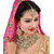 Lucky Jewellery White Semi Bridal Dulhan Wedding & Engagement Necklace set With Mang Tikka