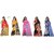 Meia Multicolor Bhagalpuri Silk Batik Print Saree With (Combo)