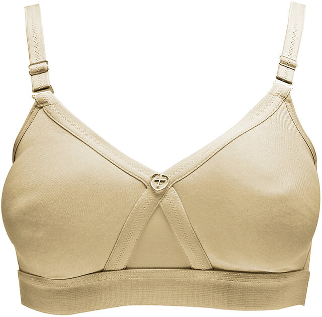 White Cotton Full Coverage C Cup Bra, Plain at best price in Tronica City