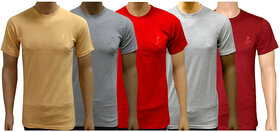 Lyril Men RoundNeck Half Sleeve T-shirt - 5 pcs pack
