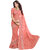 Meia Peach Chiffon Embroidered Saree With Blouse