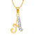 Vighnaharta A Letter CZ Gold and Rhodium Plated Pendant for Women and Girls - VFJ1111PG
