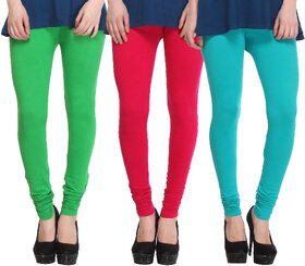 Hothy Fit For Everyday Leggings-(Light Green,Magenta,Green)