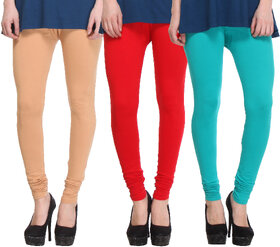 Hothy Fit For Everyday Leggings-(Light Green,Red,Beige)