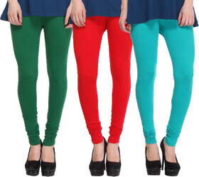 Hothy Fit For Everyday Leggings-(Light Green,Red,Dark Green)