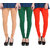 Hothy Cotton Stretch Churidar Leggings-(Beige,Dark Green,Orange)