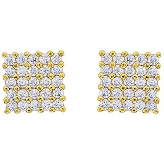 Buy 18k Gold Yo yo Honey Singh Style Inspired Square Cubic Zircons cz HQ  Earrings Studs Online - Get 70% Off