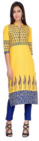 Varkha Fashion Yellow Cotton Kurta