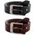 Black & Brown PU Pin-Hole Buckle Belts by K Decor - Set Of 2