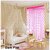 Angel Homes Beautiful Heart Shape Pink Designer Rod Pocket Curtain 