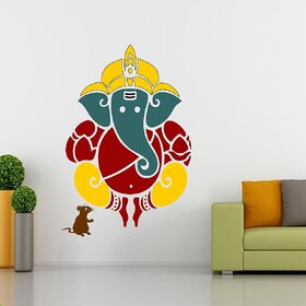EJA Art Ganesh Ji Multicolor Removable Decor Mural Wall Stickers Sticker