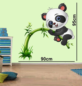 EJA Art  Cute Panda On Tree Mulitcolor Removable Decor Mural Wall Stickers Sticker
