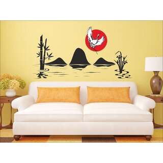                       EJA Art Sunset A Multicolor Removable Decor Mural Wall Stickers Sticker                                              