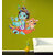 Eja Art Lord Krishna Flute Playing With Cow Multicolor Removable Decor Mural Wall Stickers Sticker