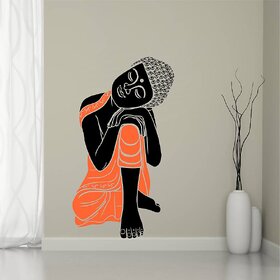 Eja Art Sleeping Buddha Multicolor Removable Decor Mural Wall Vinyl Stickers (Pack of 1)