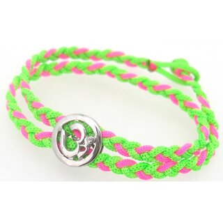 Flourescent Special Om Rakhi Bracelets Pink  Green Thread