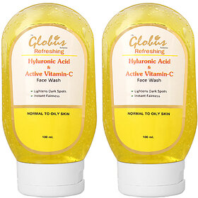 Globus Hyluronic Acid  Active Vitamin C Face Wash Pack of 2