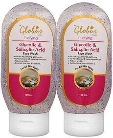 Globus Glycolic Acid and Salicylic Acid Face Wash Pack of 2
