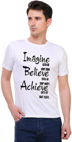 M R MARC ROSE White Color Half Sleeve Motivational Text Printed Tshirt