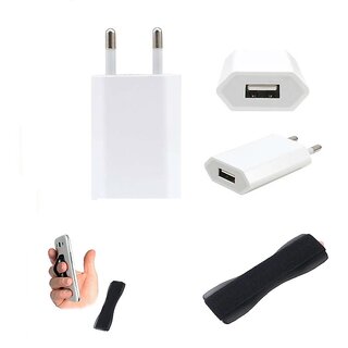 Combo of Charging Dock and Finger Grip (Assorted Colors)