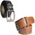anel homes mens black and brown Leatherite needle pin point buckle belts (Combo)