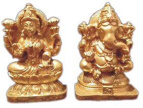 Laxmi Ganesha Navdhanya Idol (Golden Colour)