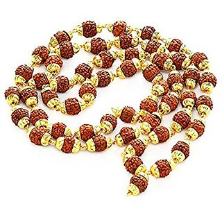                       Yuvi Shoppe Rudraksha 5 Mukhi Japa Mala Rosary Hindu Meditationon Yoga 54+1 Beads Mala                                              